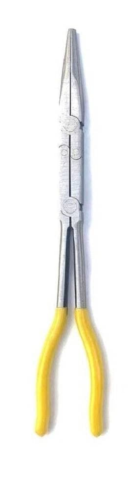 PINZA EXTRA LUNGA 340MM BECCHI LUNGHI DRITTO A DOPPIO SNODO PER VALVOLE MOLLE - 3