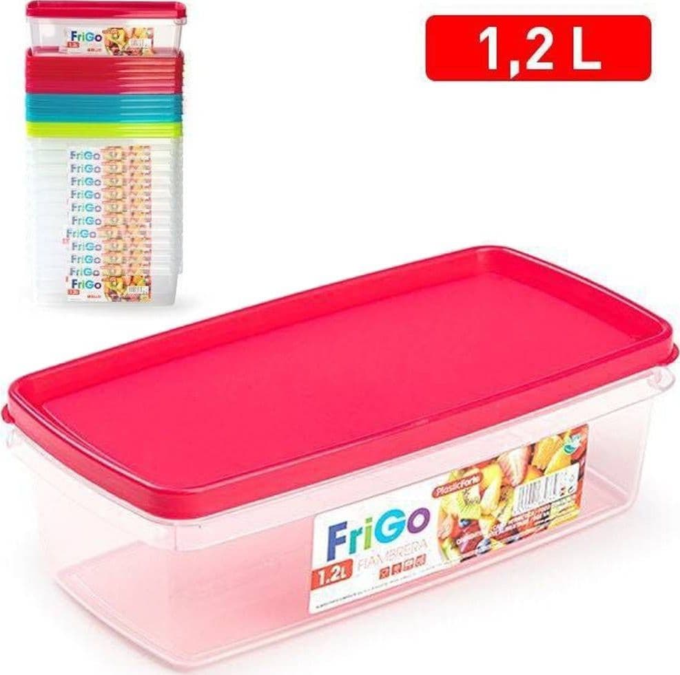 SET CONTENITORI IN PLASTICA DA 1,2LT PER CIBO ALIMENTI FRIGORIFERO RETTANGOLARE - 2