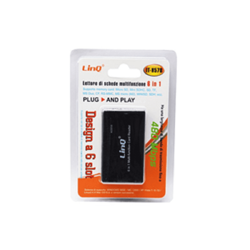 LETTORE SCHEDE DI MEMORIA MEMORY CARD 6IN1 SD TF MICRO SD RS-MMC IT-H578 ESTERNO - 2
