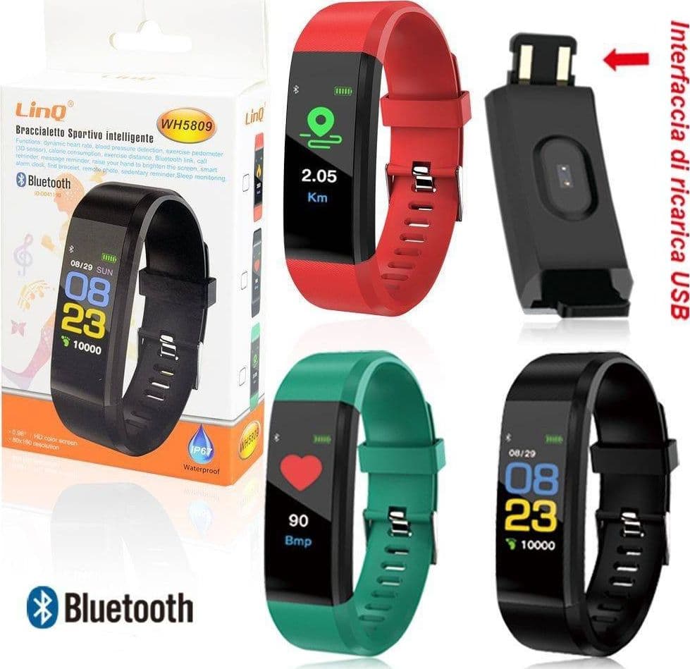 SMARTWATCH OROLOGIO CONTAPASSI SMART SPORT BRACCIALE WH5809 RICARICA USB DIRETTA - 1
