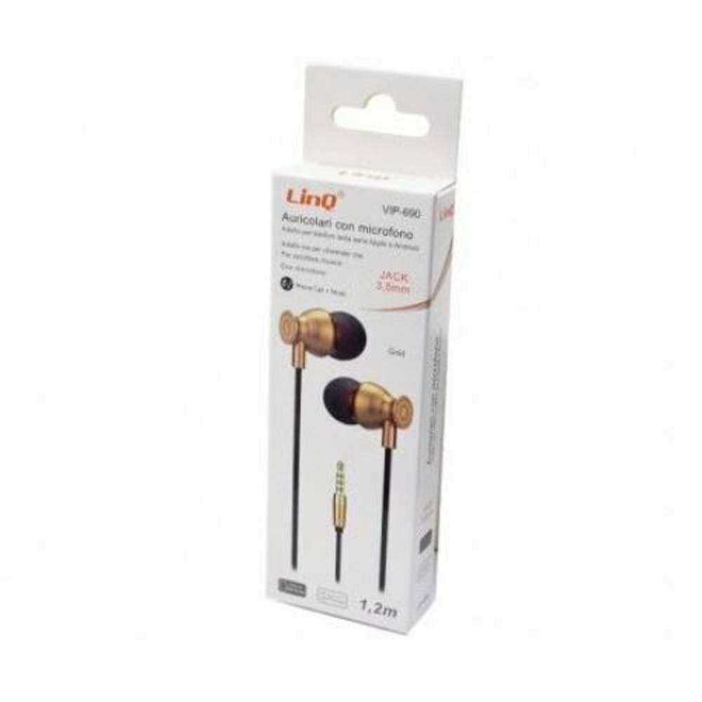 CUFFIE AURICOLARI SMARTPHONE CONTROLLO VOLUME MICROFONO JACK 3,5MM 1.2MT VIP-690 - 2