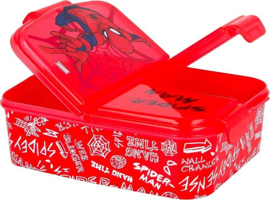 PORTA PRANZO MERENDA BAMBINO LUNCH BOX SCATOLA PER SCUOLA ASILO TEMA SPIDERMAN - 2