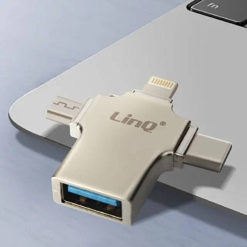 ADATTATORE OTG 3IN1 DA LIGHTNING TYPE-C MICRO USB A USB FEMMINA 100 MBPS OTGU940 - 10