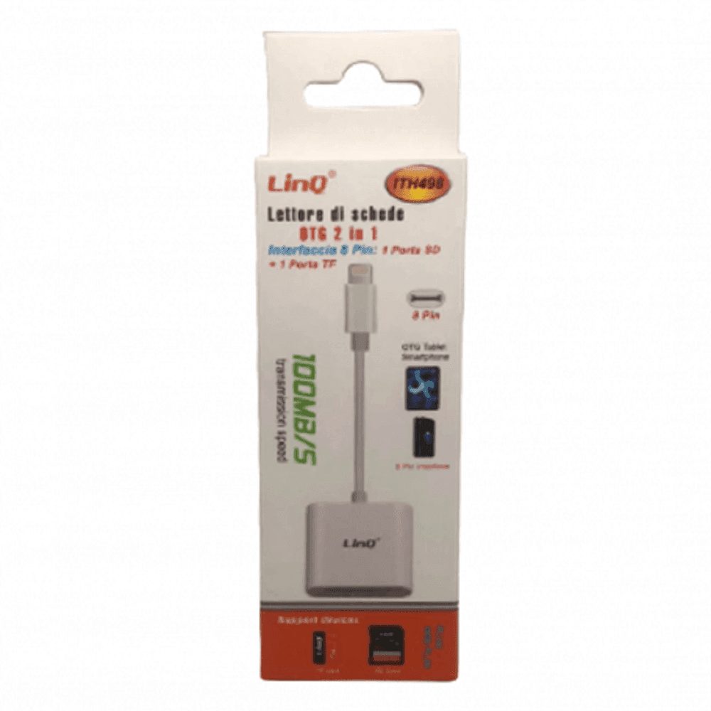 LETTORE DI SCHEDE MEMORY CARD OTG 2IN1 INTERFACCIA LIGHTNING MICRO-SD/TF ITH498 - 2