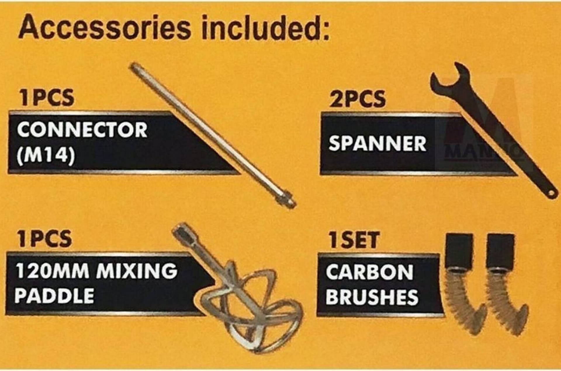 MISCELATORE PER MALTA 1400 WATT TRAPANO MESCOLATORE COLLA CEMENTO CON FRUSTA M14 - 3