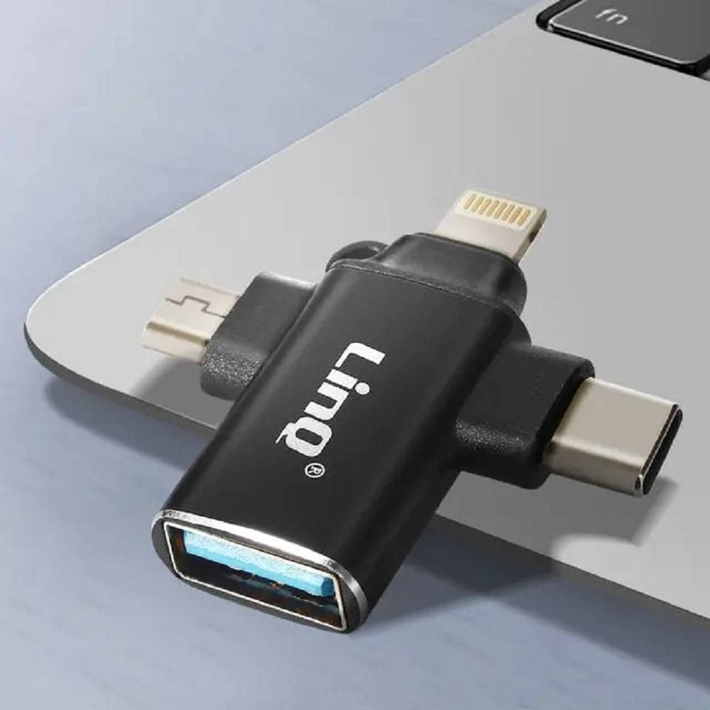 ADATTATORE OTG DA USB-C MICRO-USB LIGHTNING VERSO USB 3.0 FEMMINA 3 IN 1 OTQU930 - 11