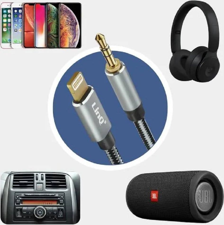 CAVO AUDIO IPHONE DA LIGHTNING A JACK MASCHIO DA 3,5 MM INTRECCIATO 1,5 MT A3522 - 9