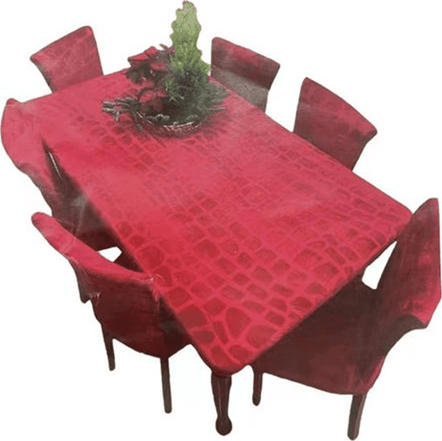 SET COPRITAVOLO E COPRISEDIA IN VELLUTO COPERTURA SCHIENALE SEDIA E TAVOLO X6 - 2