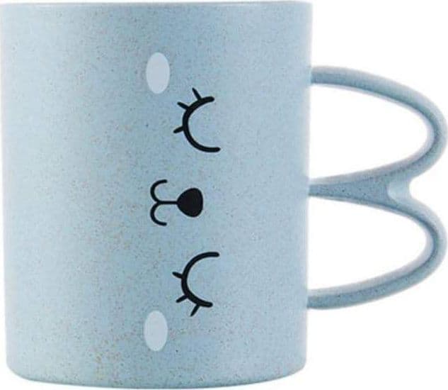 BICCHIERE TAZZA 400ML CON FACCINE COLORATE IN PLASTICA TAZZONE LATTE X COLAZIONE - 3