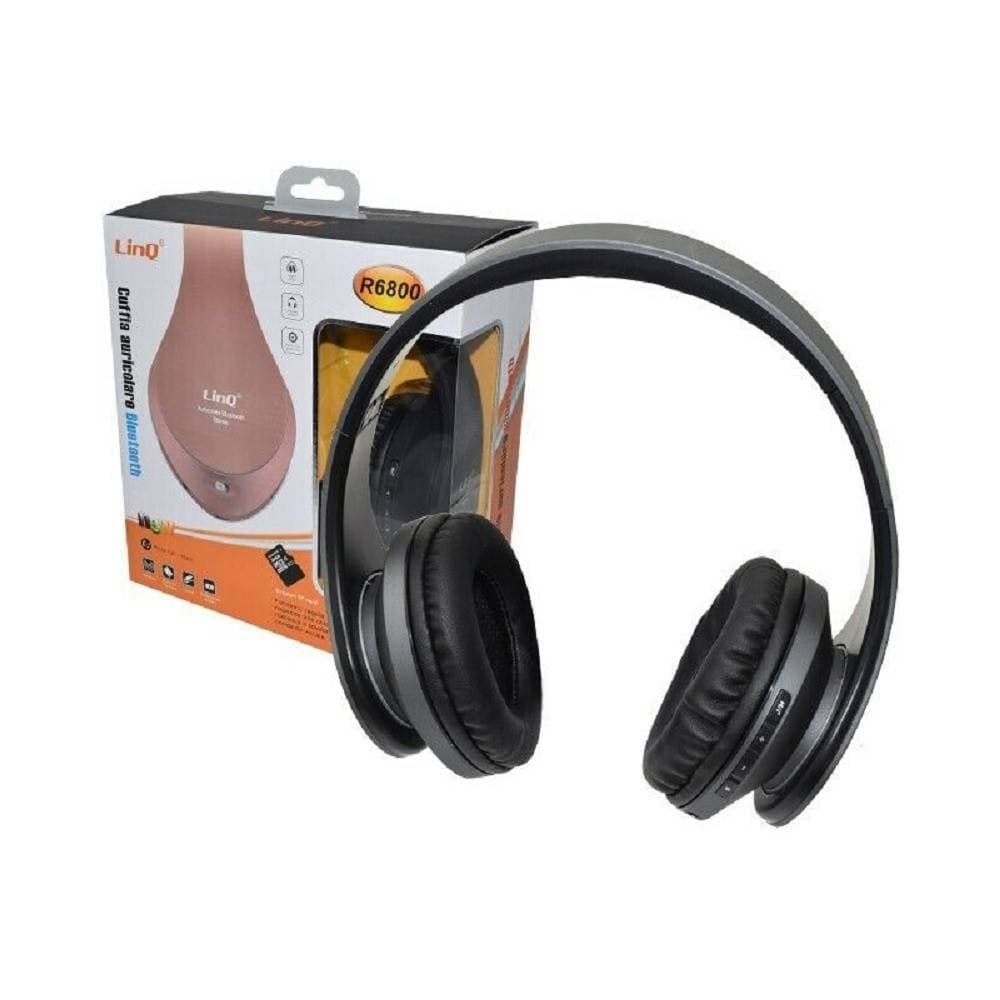 CUFFIE AURICOLARE STEREO WIRELESS BLUETOOTH V4.2 FM MICRO SD SLOT MP3 AUX-IN R6800 - 2