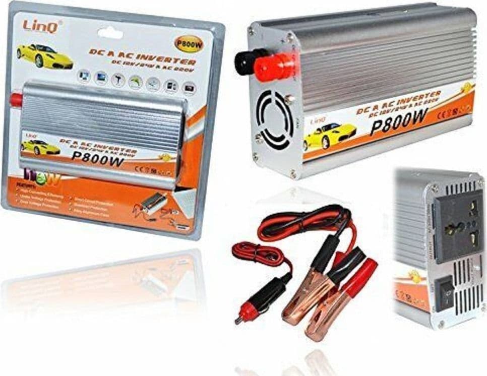 INVERTER DI POTENZA 800W 12V 220V CONVERTITORE TASTO ON OFF PINZE BATTERIA P800W - 2