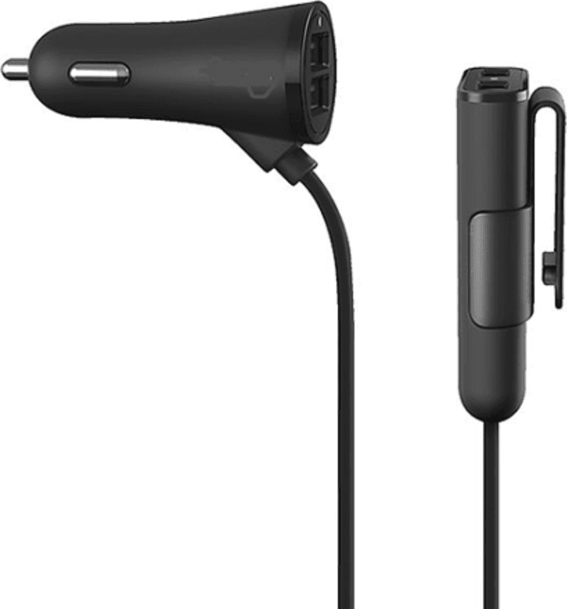CARICABATTERIA AUTO 4 PORTE USB CAVO ESTENSIBILE 36W RICARICA VELOCE 8.4A C-9V44 - 5