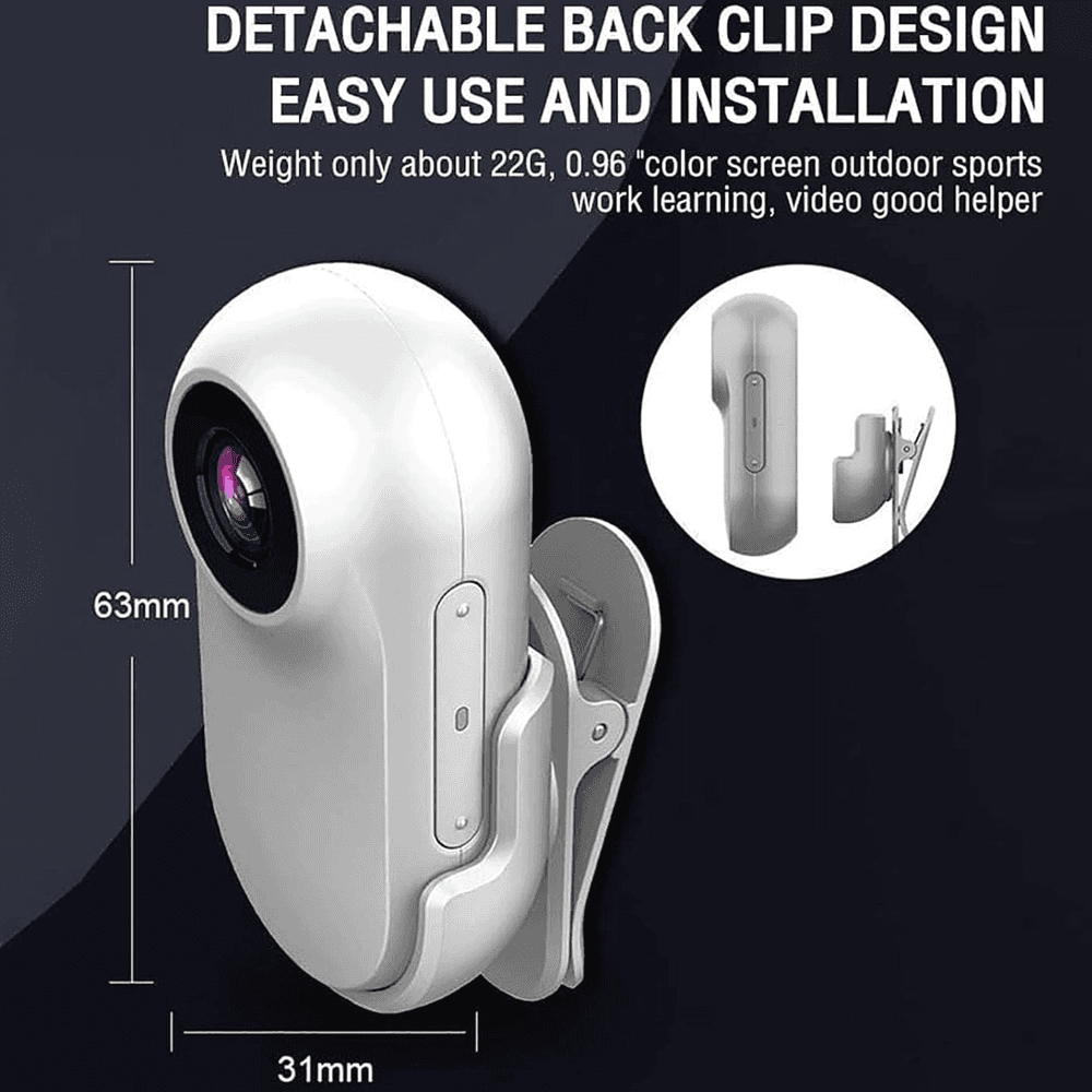 SPORT ACTION CAMERA HIGH CLEAR MINI PORTATILE DA VIAGGIO CON CLIP PER MOTO AUTO - 5