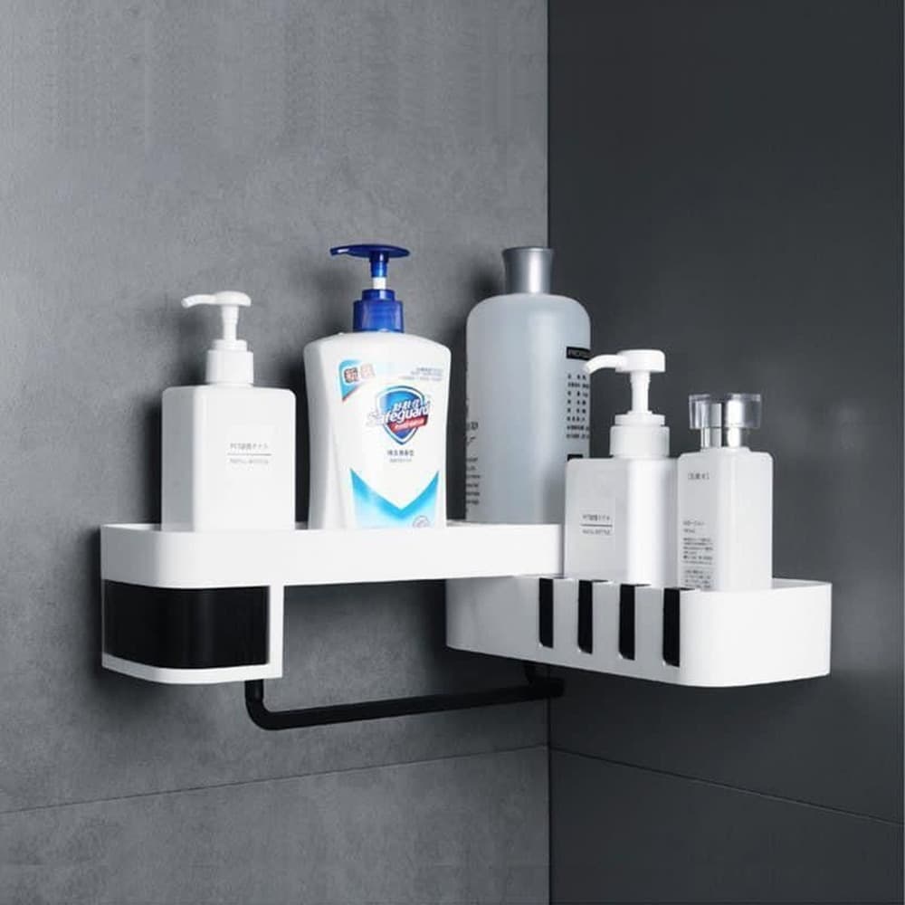 MENSOLA DA PARETE BAGNO SCAFFALE ROTANTE PORTAOGGETTI CUCINA DOCCIA ORGANIZZATORE - 10