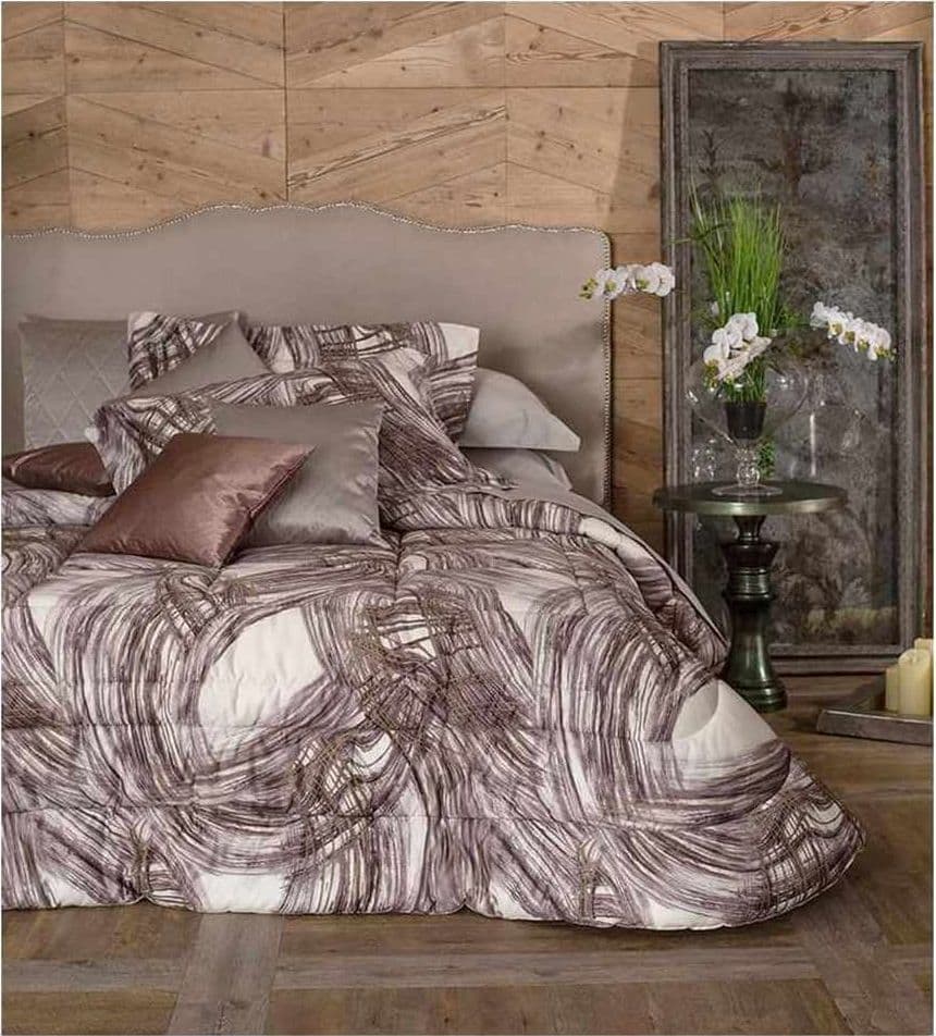 Svad Dondi Elegante Trapunta piumone Invernale Matrimoniale MISTRAL Velluto e Cotone Aloe