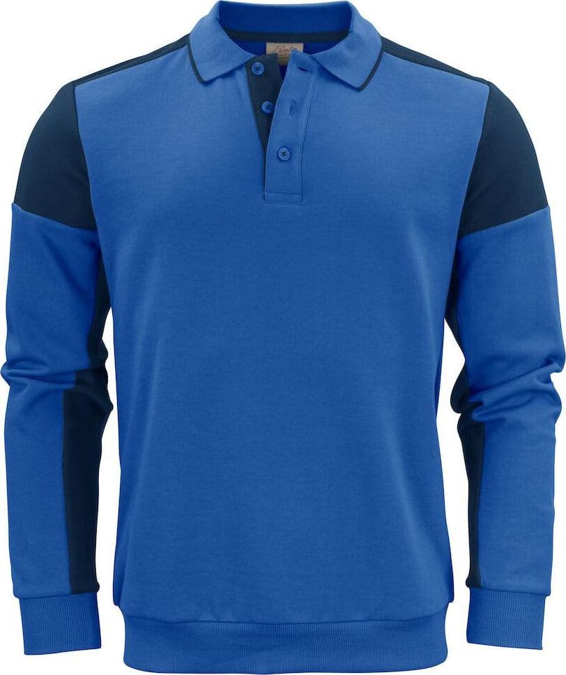Felpa Bicolore Prime Royal Blu Felpa Misto Cotone Organico Poliestere Riciclato Ecosostenibile - 2
