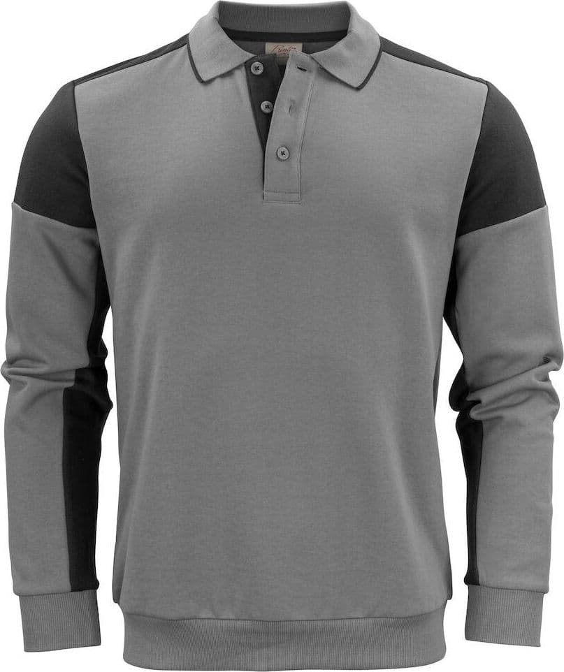 Felpa Bicolore Prime Grigio Nero Felpa Misto Cotone Organico Poliestere Riciclato Ecosostenibile - 2