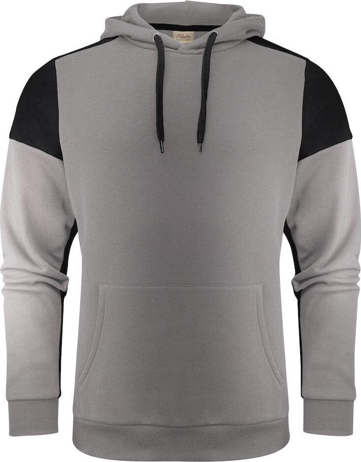 Felpa Bicolore Prime Grigio Nero Felpa Cappuccio Misto Cotone Organico Poliestere Riciclato Ecosostenibile - 2