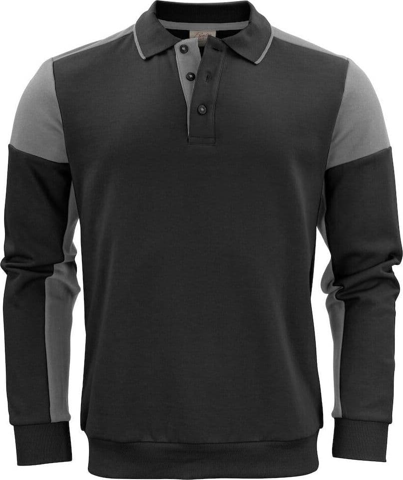 Felpa Bicolore Prime Nero Grigio Felpa Misto Cotone Organico Poliestere Riciclato Ecosostenibile - 2