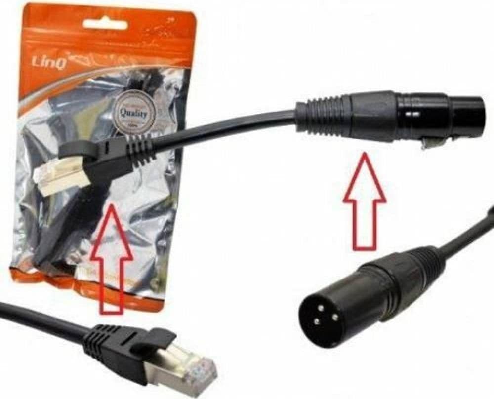CAVO ADATTATORE AUDIO DA XLR MASCHIO A RJ45 MASCHIO LAN PER DJ DA 15 CM KL-9237