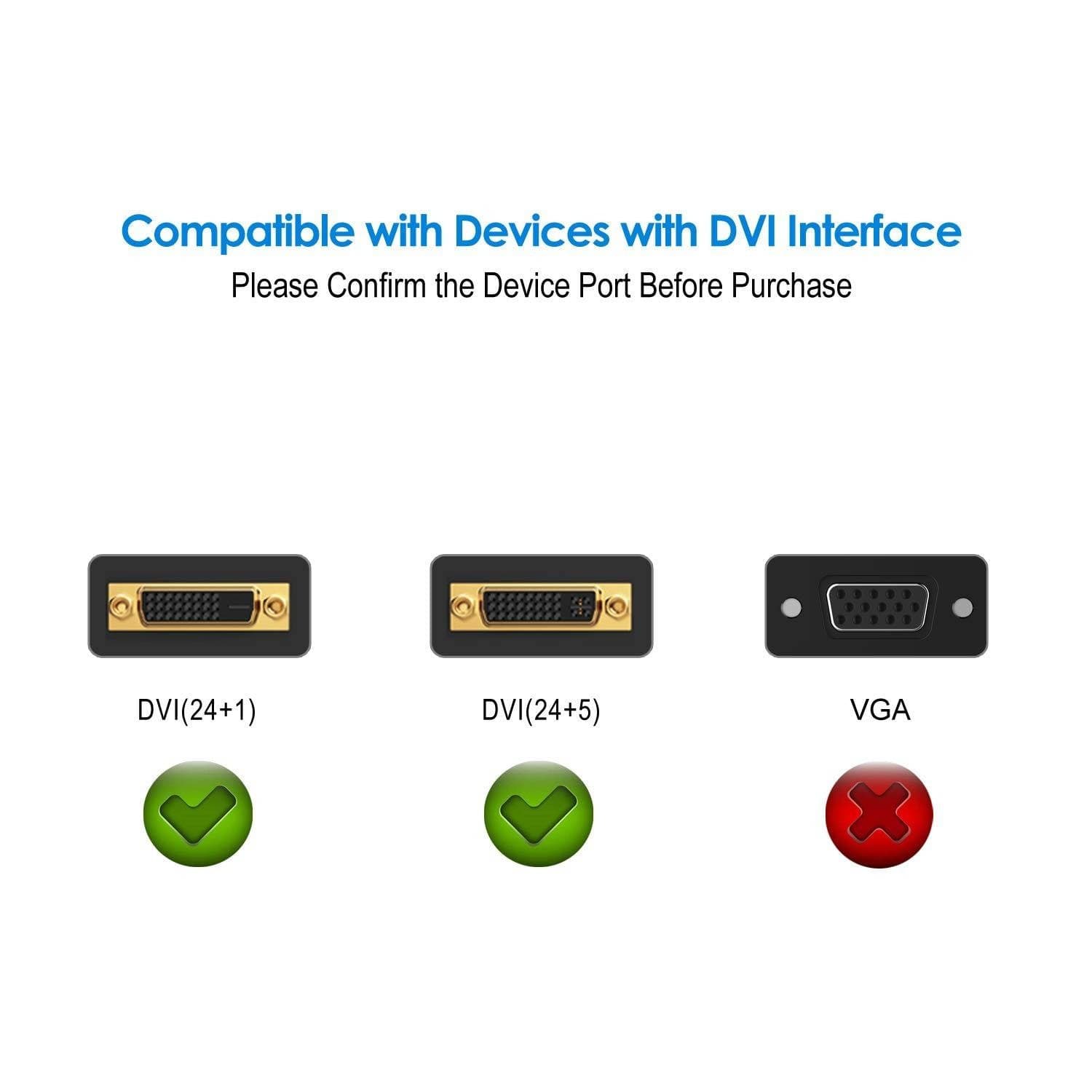CAVO DVI A DVI DVI-D 24+1 DUAL LINK 1080P PER MONITOR PC PROIETTORE DA 3 METRI - 6
