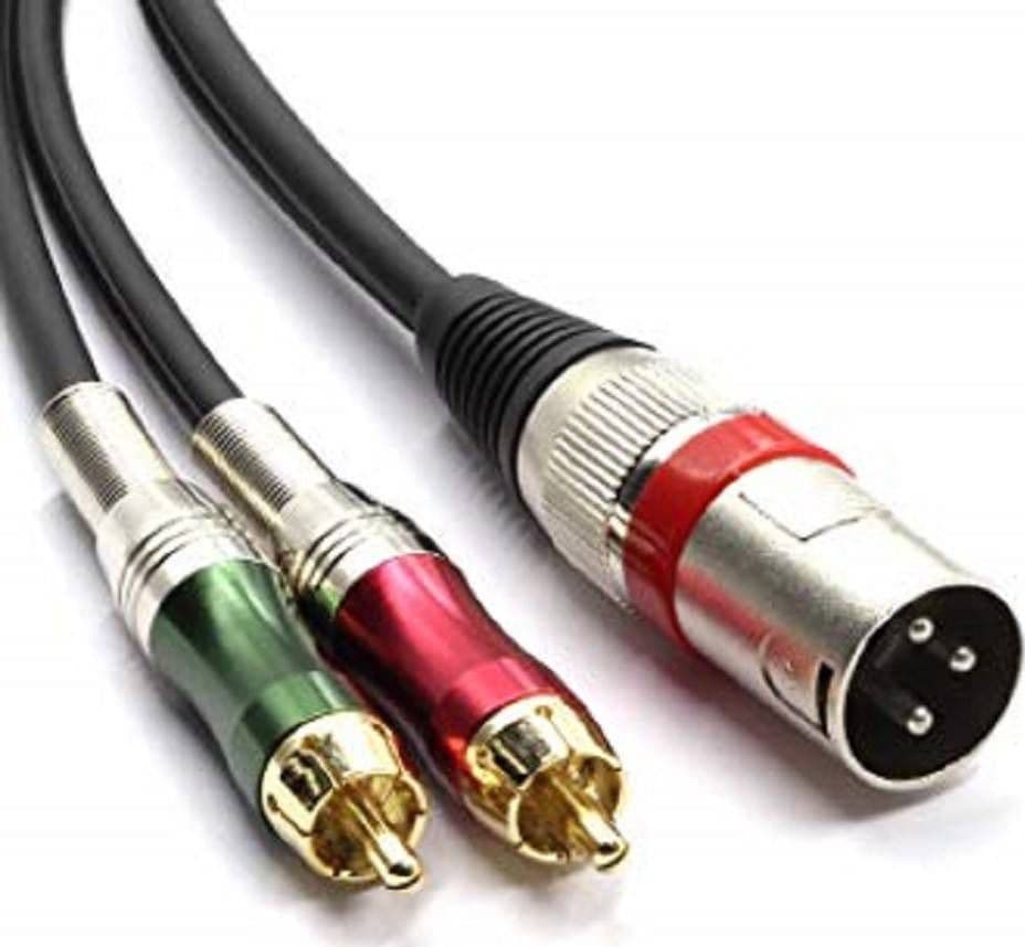 CAVO ADATTATORE AUDIO DA XLR MASCHIO A 2 RCA 30CM PER MICROFONO SPLITTER KL-9245 - 2