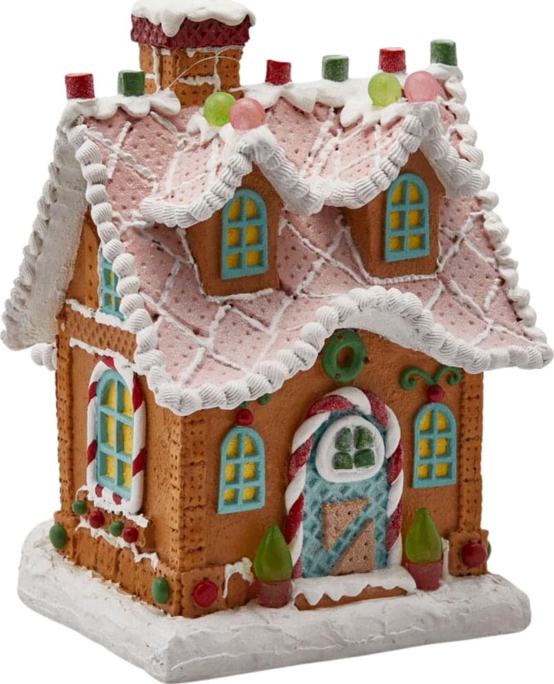 Casa per villaggio di Natale decorata con caramelle 22 x 24 x h 30 cm