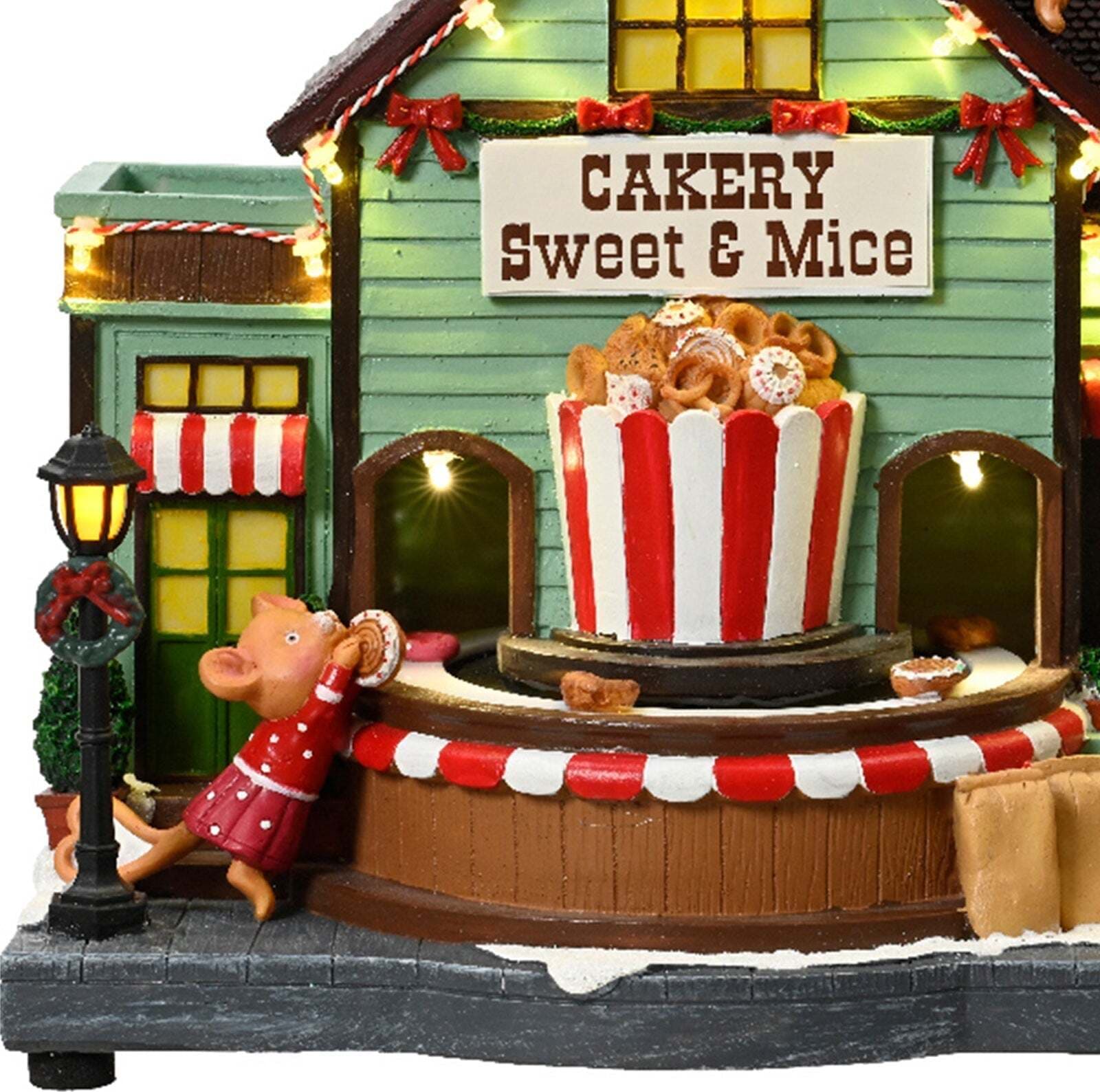 Scena animata a Led  pasticceria con topolini con luci 24,5 cm Casa e cucina/Decorazioni per interni/Addobbi e decorazioni per ricorrenze/Decorazioni natalizie/Oggettistica MagiediNatale.it - Altamura, Commerciovirtuoso.it