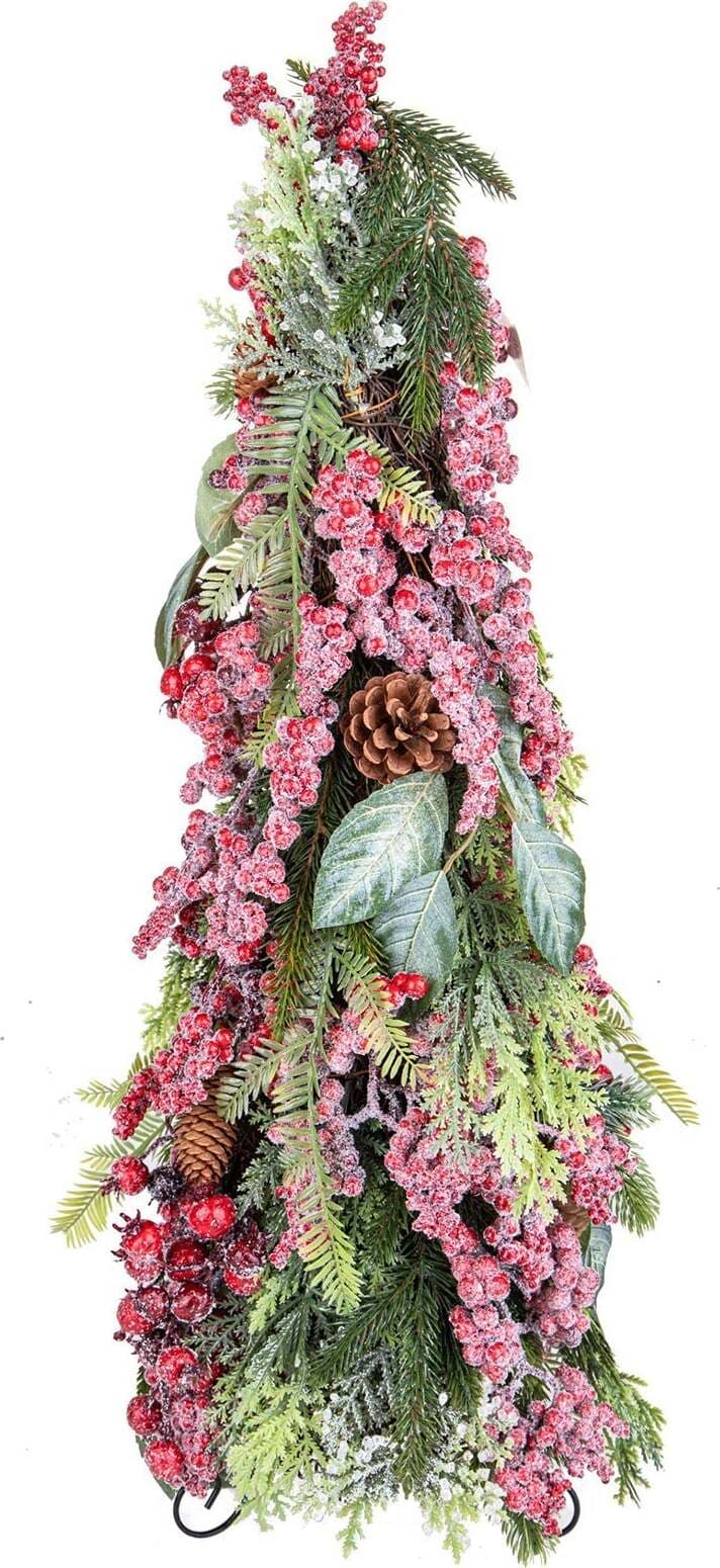 Alberello di Natale con bacche rosse decorazione per interno Verde h 70 cm