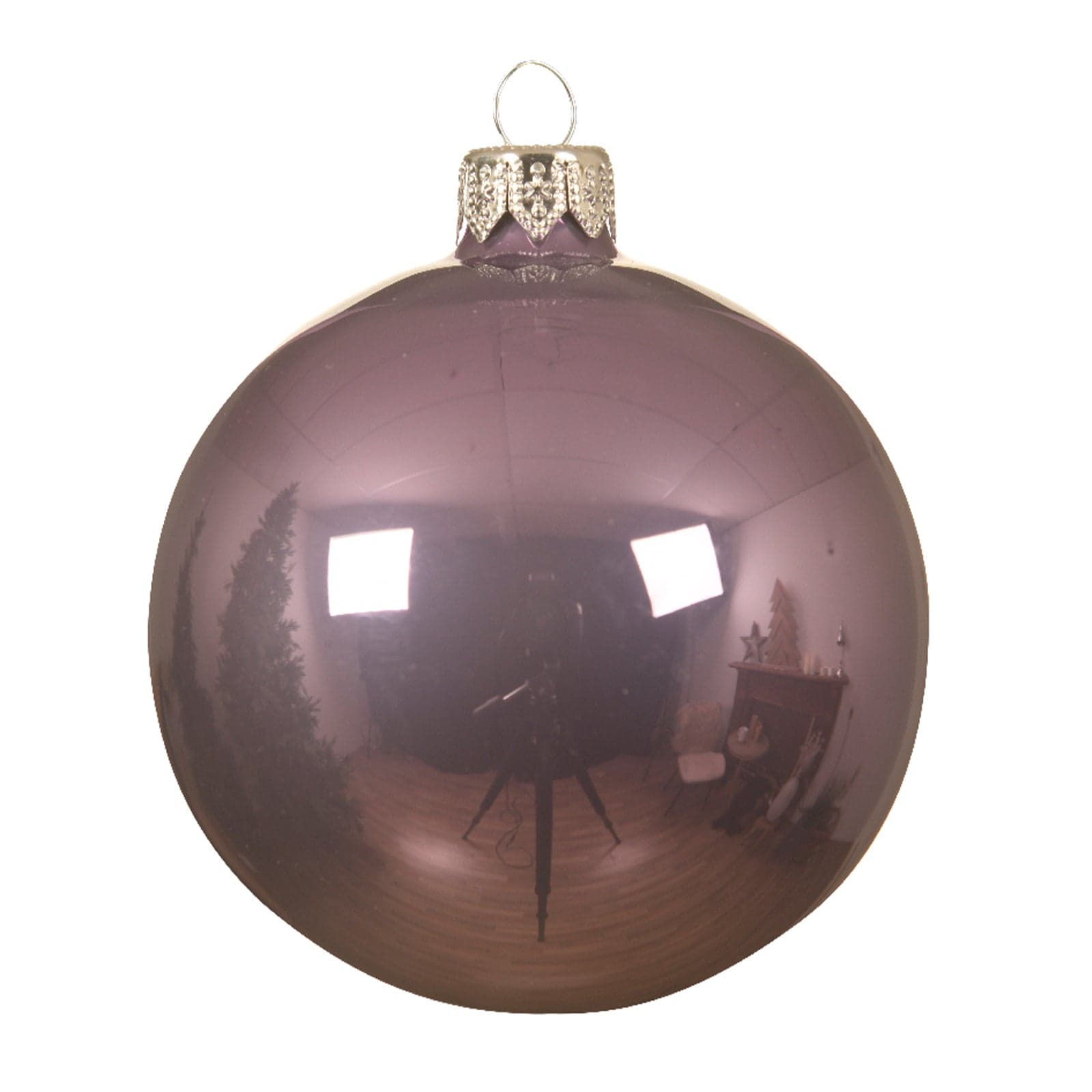 Palline per albero di Natale in vetro decorate color Viola Erica Smalto in Palle e palline MagiediNatale.it - Altamura, commercioVirtuoso.it