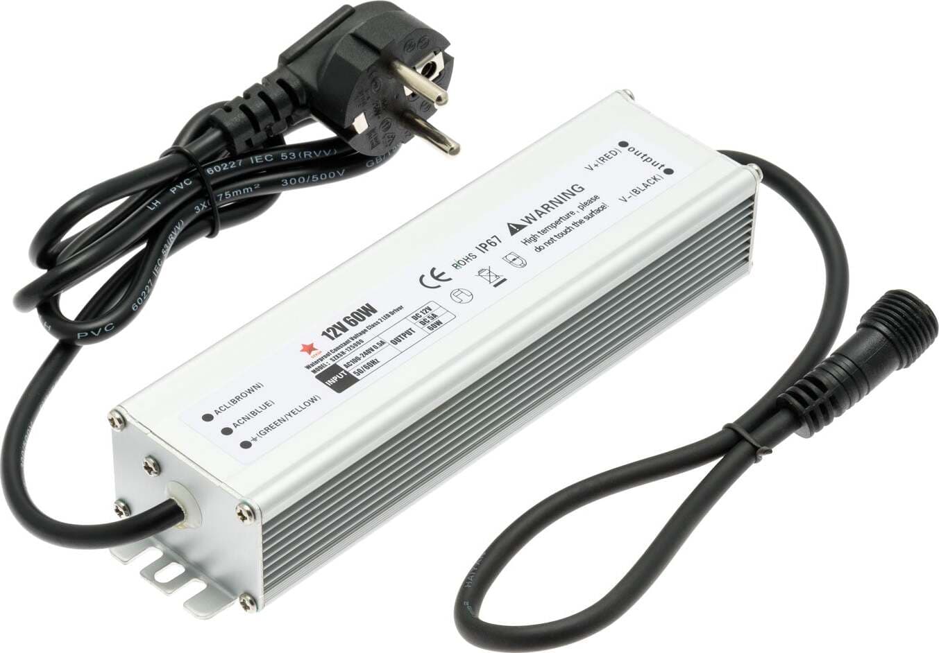 Ricambio trasformatore opzionale per luci a led con Spina Europea IP44 e connettore femmina GS