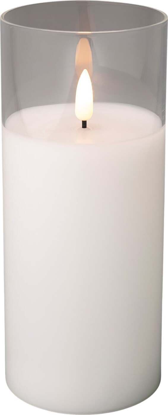 Candela cilindrica in tubo di vetro decorazione per interno da Ø 5,5 x h7 cm