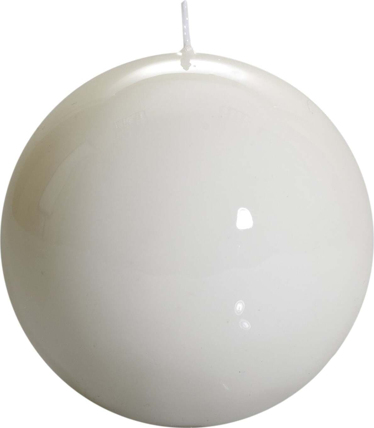 Candela sferica laccata colore bianco decorazione per interno da Ø 8 cm