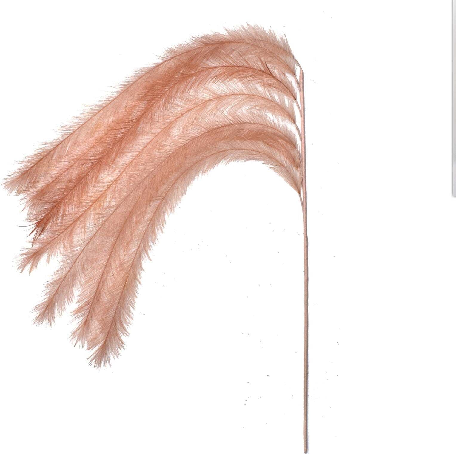 Ramo Rosa con Piume decorazione natalizia per arredamento moderno h 65 cm