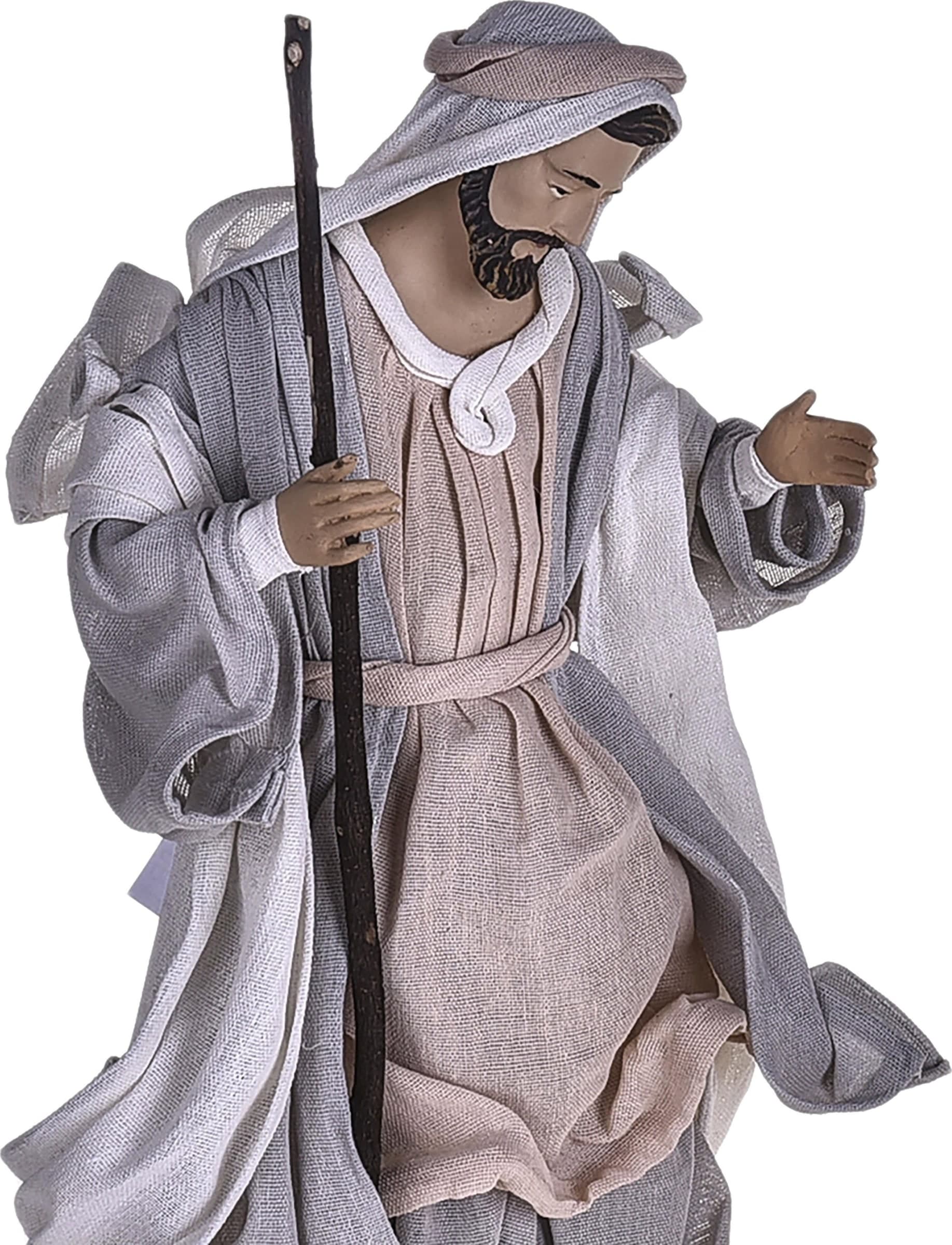 Natività completa per presepe in tessuto set da 3 statue decorazione natalizia h 36 cm in Statuine e fondali per il presepe MagiediNatale.it - Altamura, commercioVirtuoso.it