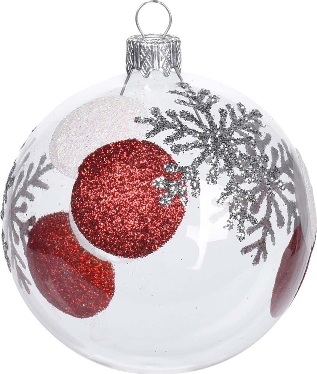 12 palline per albero di natale in vetro da Ø 8 cm pendaglio decorato