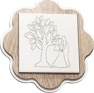 Sottopentola personalizzabile in legno mdf e ceramica, ∅ 16 cm