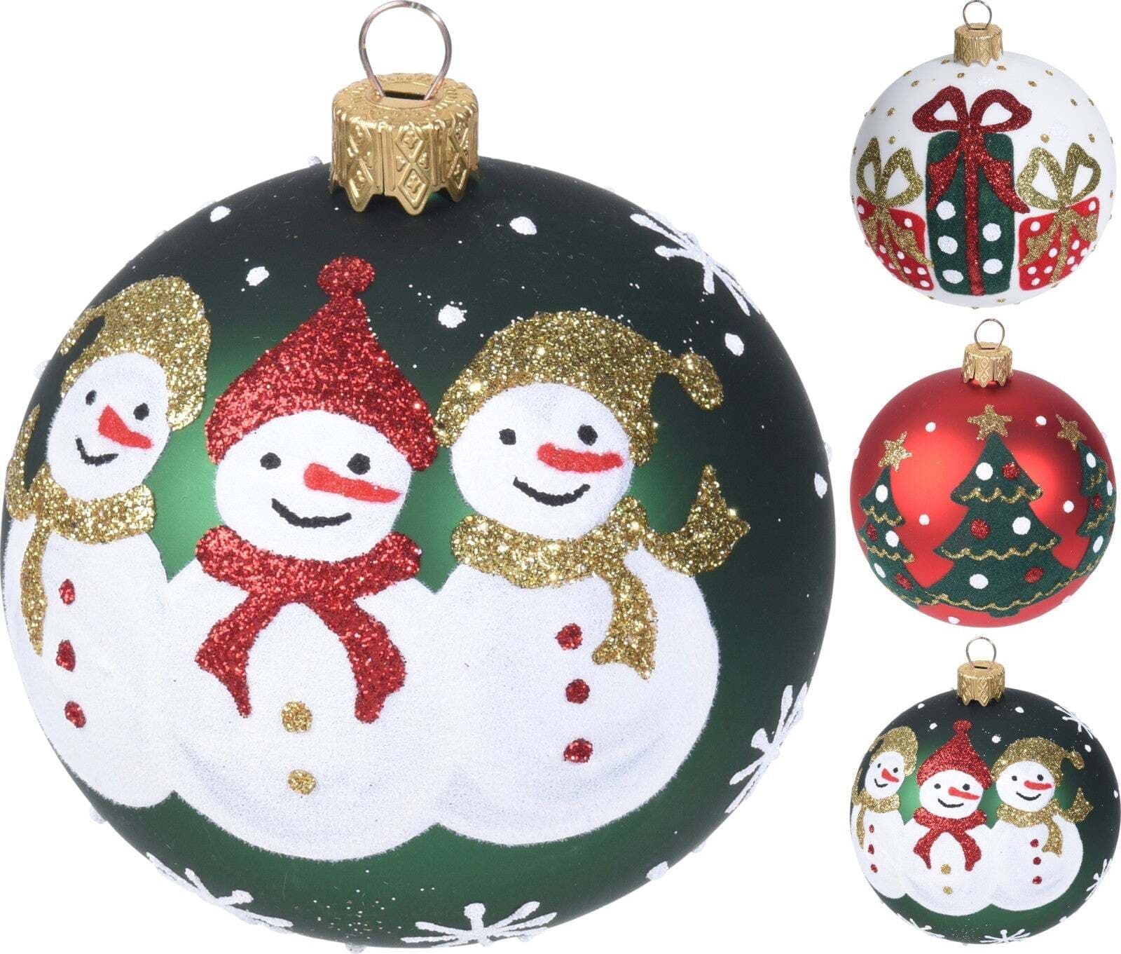 12 palline per albero di natale in vetro con Glitter da Ø 6 cm pendaglio decorato