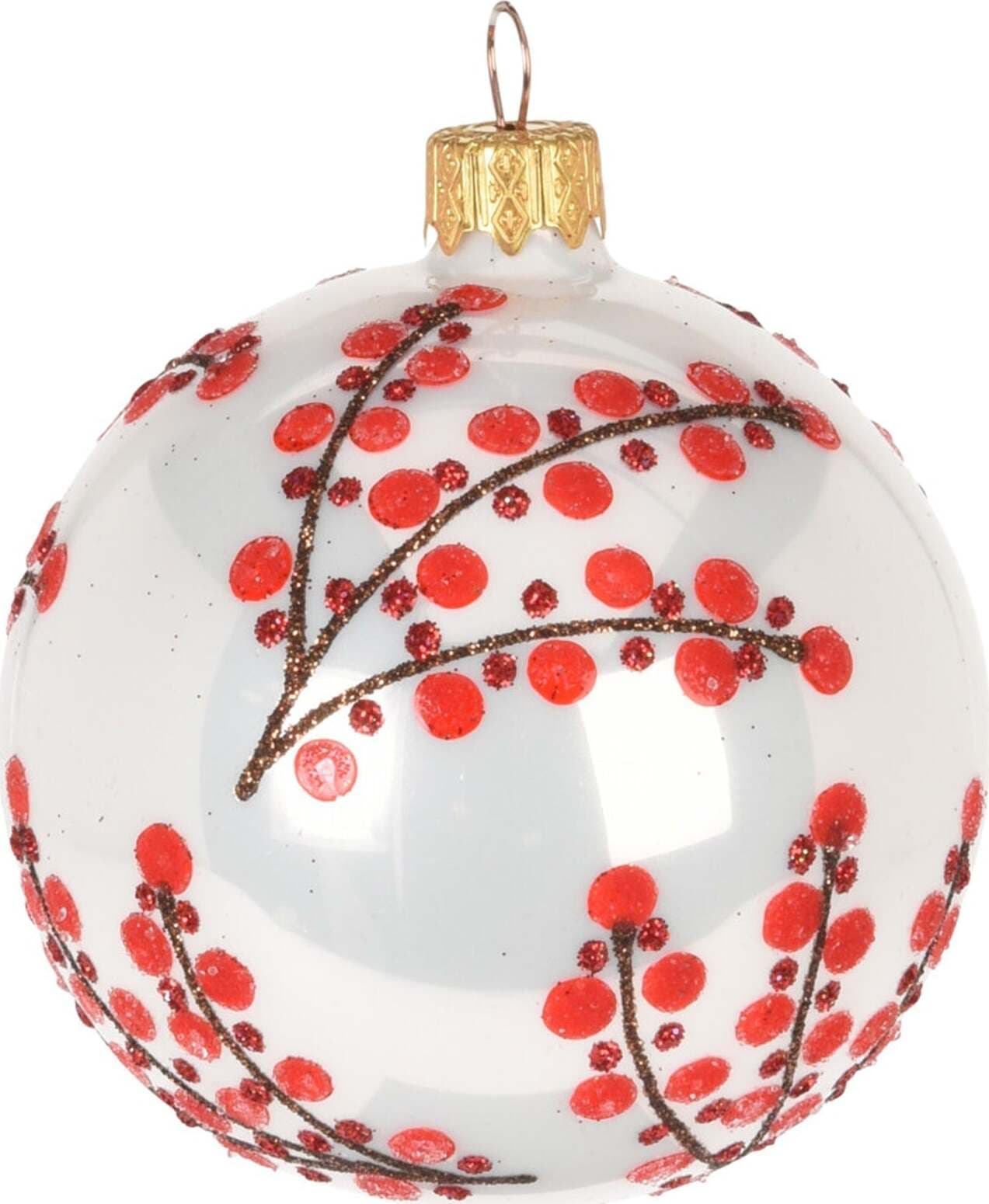 12 palline per albero di natale in vetro da Ø 8 cm pendaglio decorato