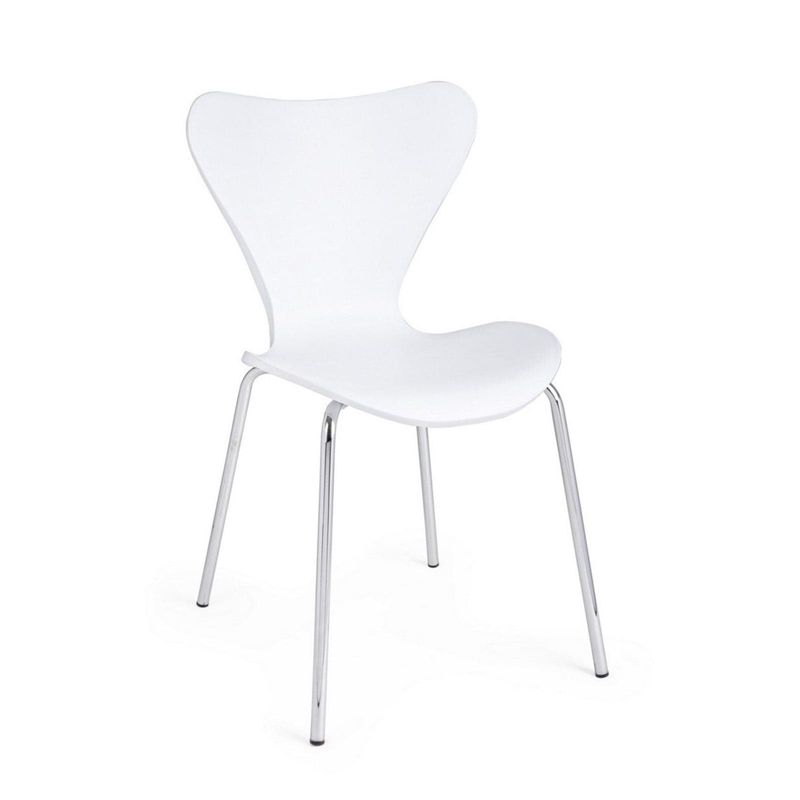 Sedia "Tessa" con gambe in acciaio verniciato a polvere epossidica, per arredo interno 50 x 49,5 x h 82 cm – Bianco,