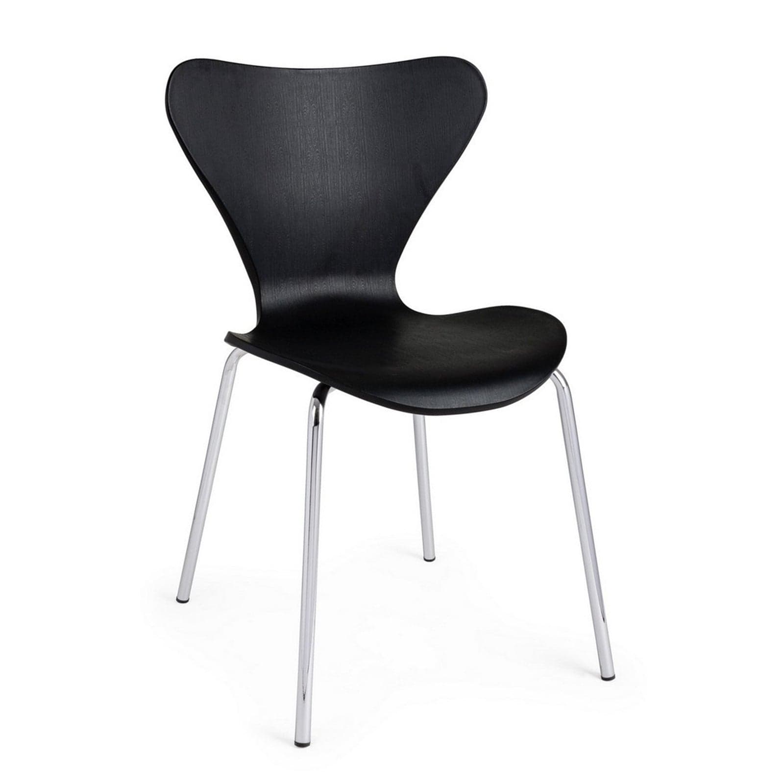 Sedia "Tessa" con gambe in acciaio verniciato a polvere epossidica, per arredo interno 50 x 49,5 x h 82 cm – Nero,