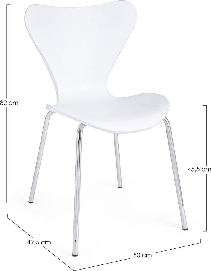 Sedia "Tessa" con gambe in acciaio verniciato a polvere epossidica, per arredo interno 50 x 49,5 x h 82 cm - 25