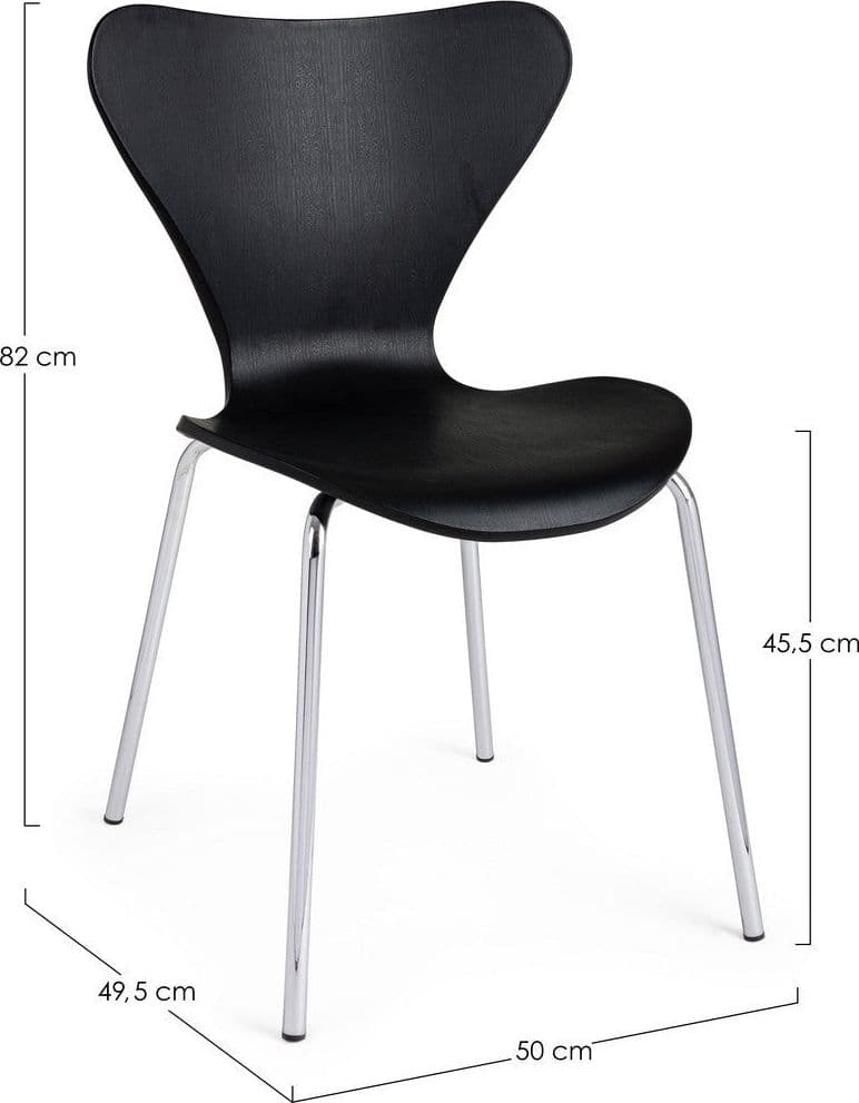 Sedia "Tessa" con gambe in acciaio verniciato a polvere epossidica, per arredo interno 50 x 49,5 x h 82 cm - 34