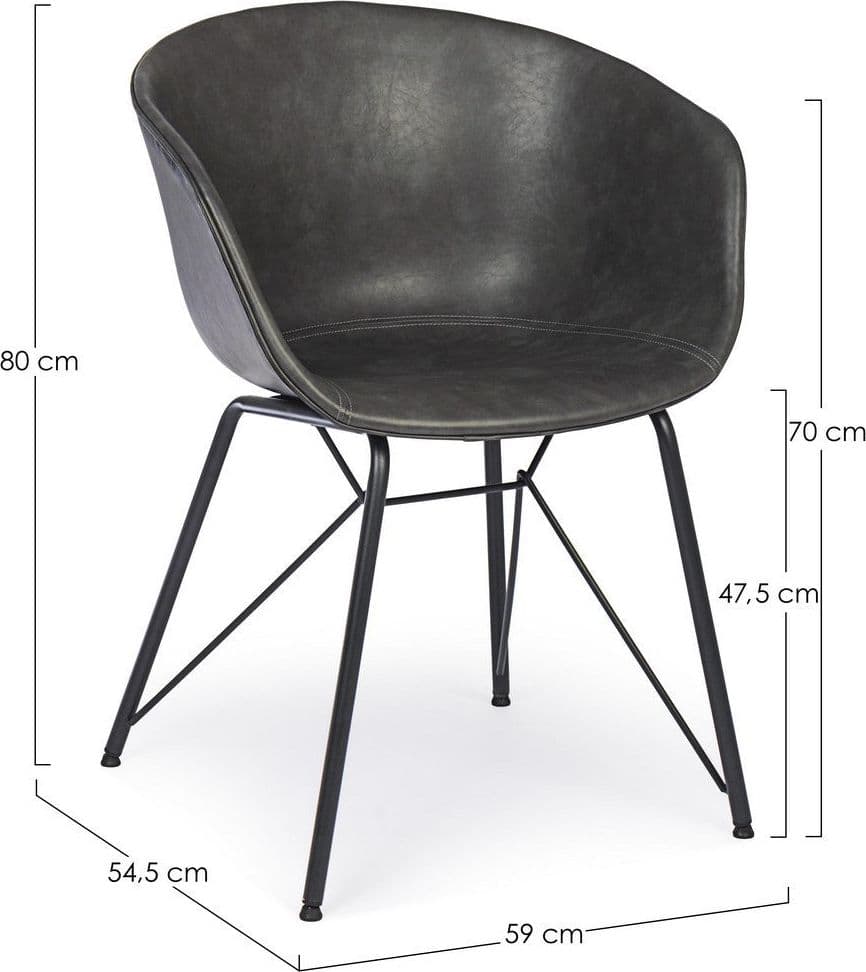 Sedia "Warhol" con gambe in acciaio verniciato a polvere epossidica, per arredo interno 59 x 54,5 x h 80 cm - 30