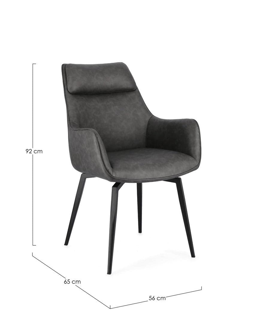 Sedia "Lawrence" con gambe in acciaio verniciato a polvere epossidica, per arredo interno 56 x 65 x h 92 cm in Sedie Decor Space - Altamura, commercioVirtuoso.it