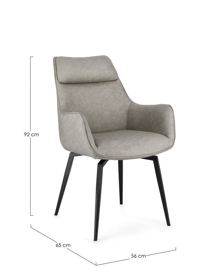 Sedia "Lawrence" con gambe in acciaio verniciato a polvere epossidica, per arredo interno 56 x 65 x h 92 cm in Sedie Decor Space - Altamura, commercioVirtuoso.it