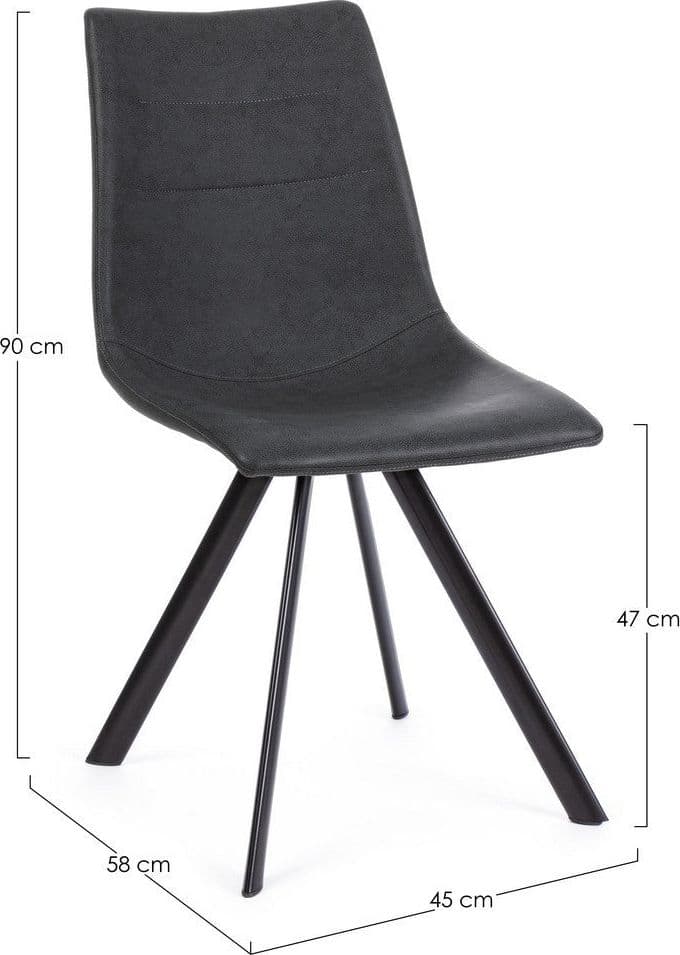 Sedia "Alva" con struttura in acciaio verniciato a polvere epossidica, per arredo interno 45 x 58 x h 90 cm Casa e cucina/Arredamento/Sala da pranzo/Sedie Decor Space - Altamura, Commerciovirtuoso.it