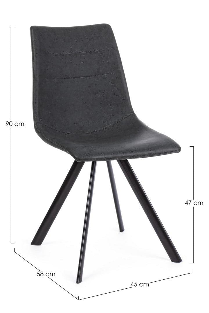 Sedia "Alva" con struttura in acciaio verniciato a polvere epossidica, per arredo interno 45 x 58 x h 90 cm Casa e cucina/Arredamento/Sala da pranzo/Sedie Decor Space - Altamura, Commerciovirtuoso.it