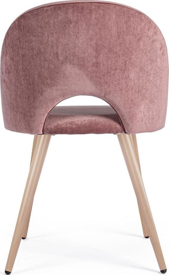 Sedia "Linzey" con gambe in acciaio verniciate effetto legno naturale, per arredo interno 53 x 60 x h 82 cm in Sedie Decor Space - Altamura, commercioVirtuoso.it