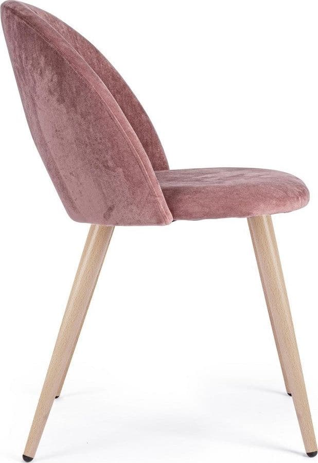 Sedia "Linzey" con gambe in acciaio verniciate effetto legno naturale, per arredo interno 53 x 60 x h 82 cm in Sedie Decor Space - Altamura, commercioVirtuoso.it